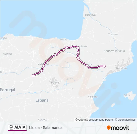 ALVIA Train Line Map