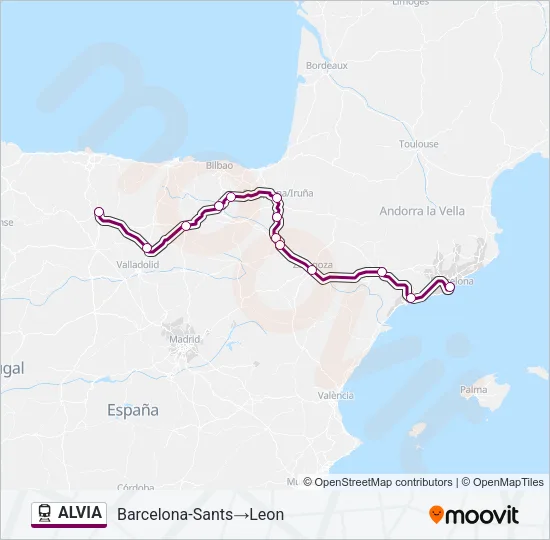 ALVIA Train Line Map