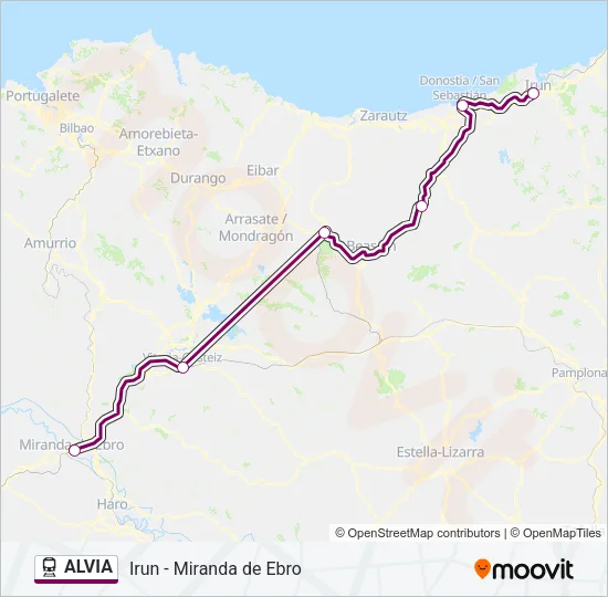 ALVIA Train Line Map