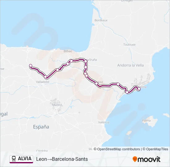 ALVIA Train Line Map