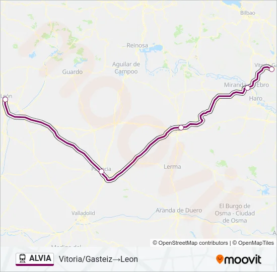 ALVIA Train Line Map
