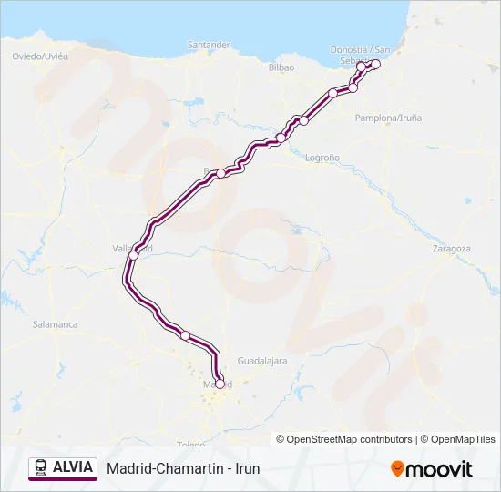 ALVIA Train Line Map