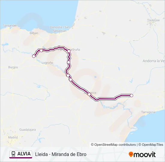 ALVIA Train Line Map