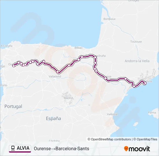 ALVIA Train Line Map