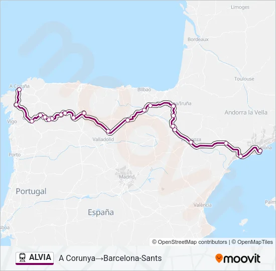 ALVIA Train Line Map