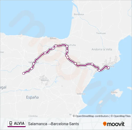 ALVIA Train Line Map