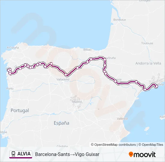 ALVIA Train Line Map