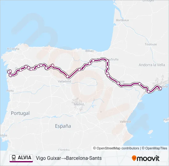 ALVIA Train Line Map
