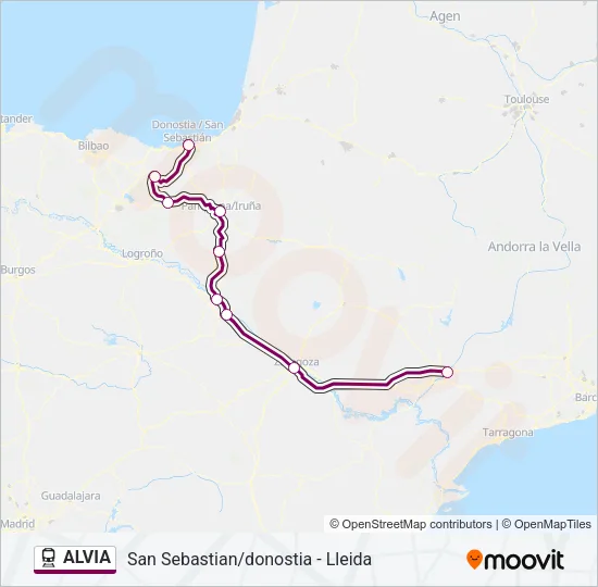 ALVIA Train Line Map