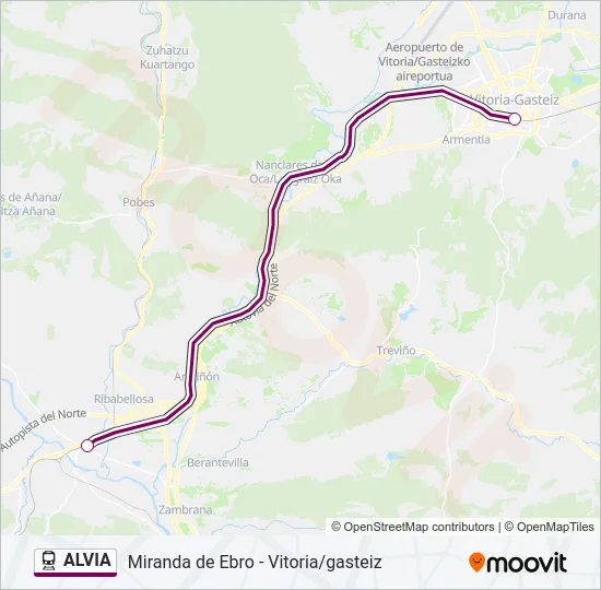 ALVIA Train Line Map
