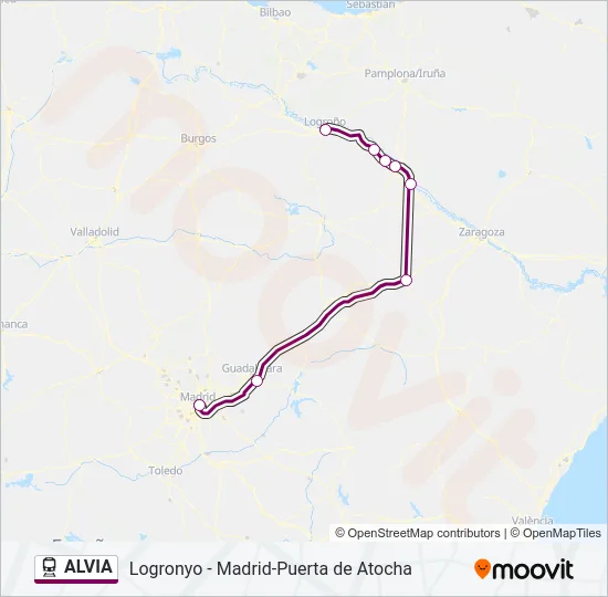 ALVIA Train Line Map