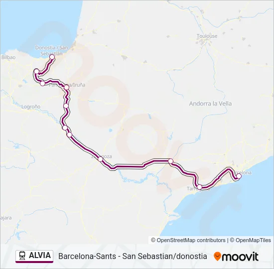 ALVIA Train Line Map