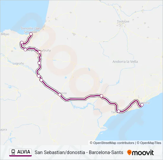 ALVIA Train Line Map
