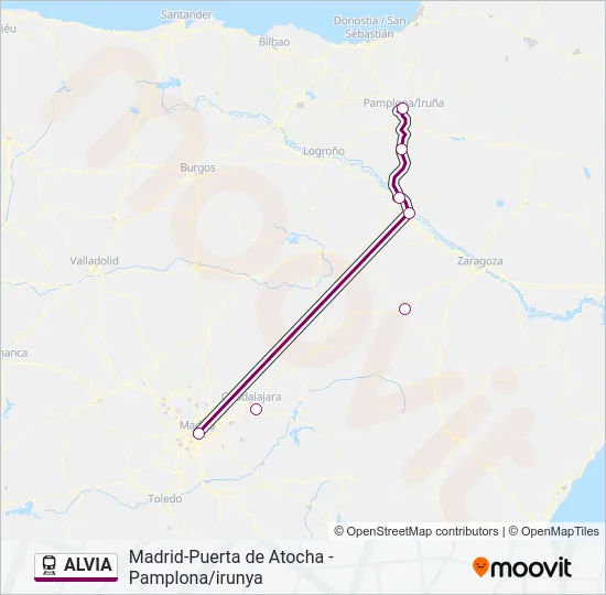 ALVIA Train Line Map