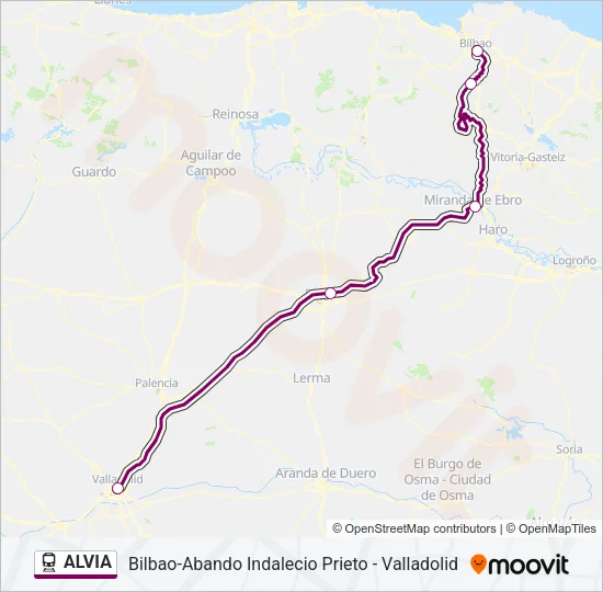 ALVIA Train Line Map