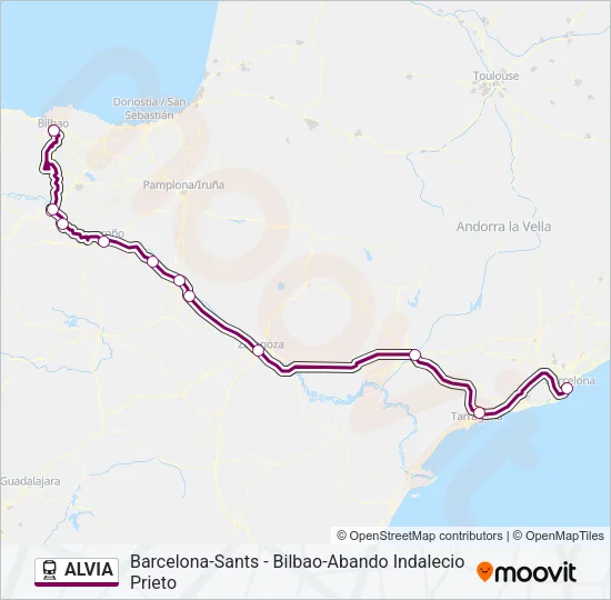 ALVIA Train Line Map