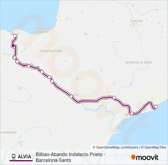 ALVIA Train Line Map