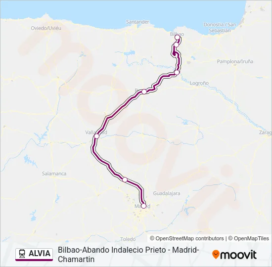 ALVIA Train Line Map