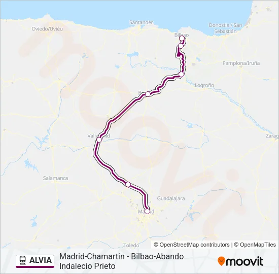 ALVIA Train Line Map