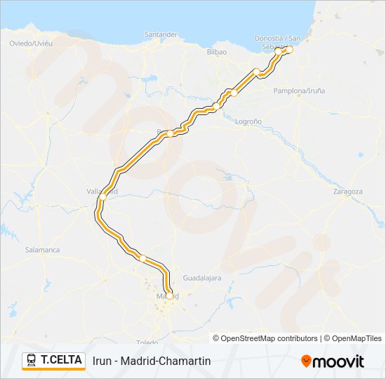 T.CELTA Train Line Map