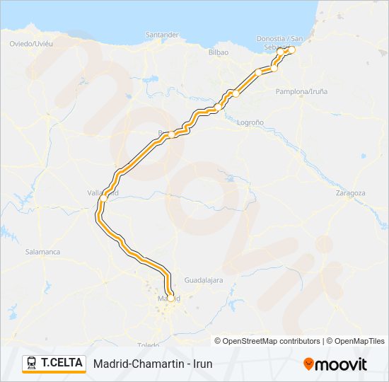 T.CELTA Train Line Map