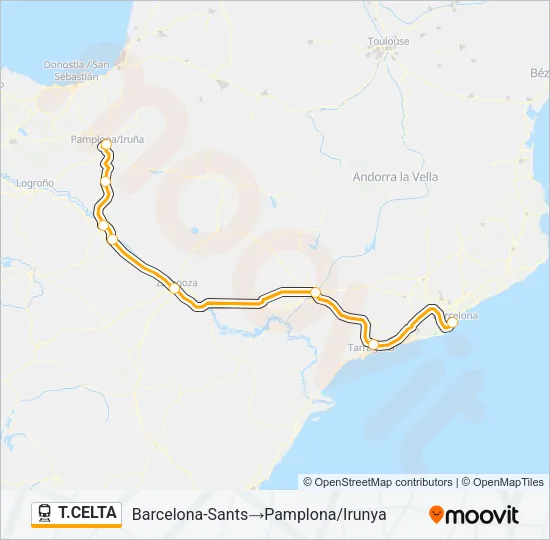 T.CELTA Train Line Map