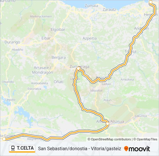 T.CELTA Train Line Map