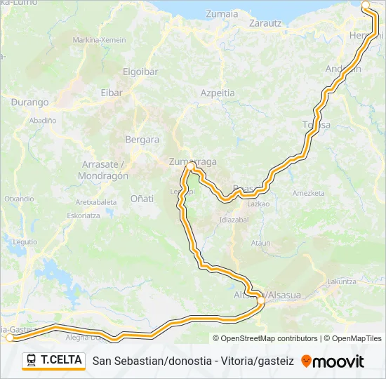 T.CELTA Train Line Map