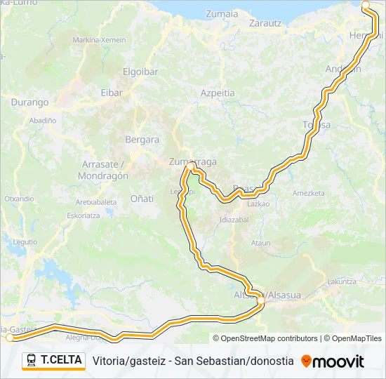 T.CELTA Train Line Map