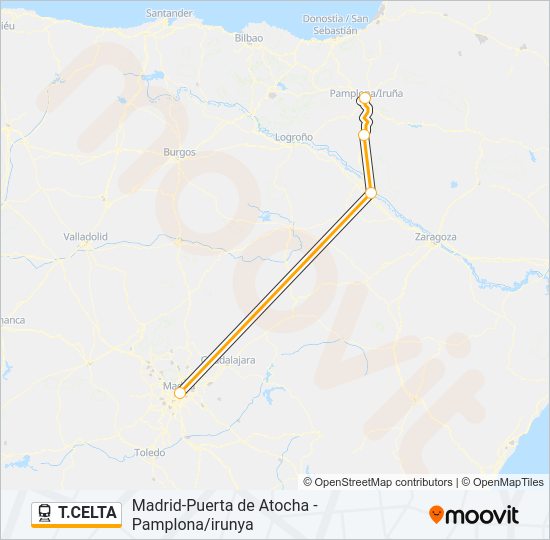 T.CELTA Train Line Map