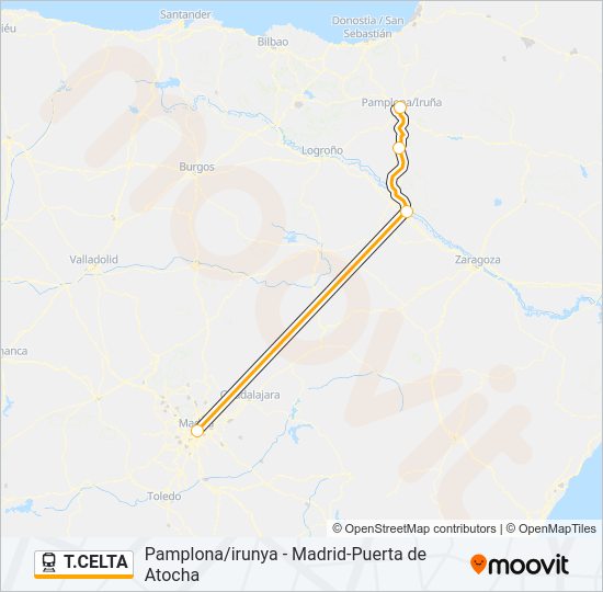 T.CELTA Train Line Map