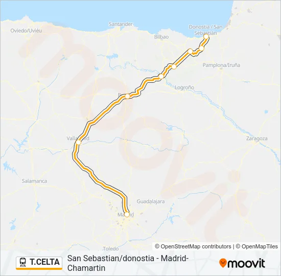 T.CELTA Train Line Map