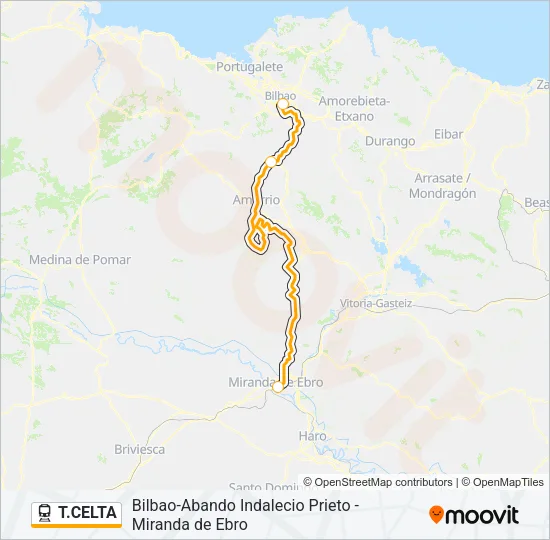 T.CELTA Train Line Map