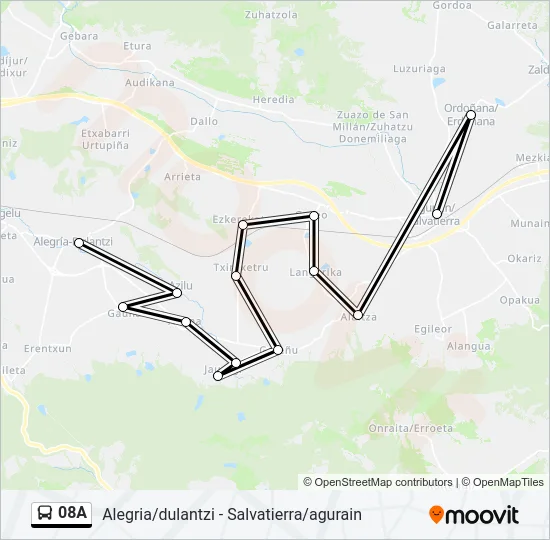 08A Bus Line Map
