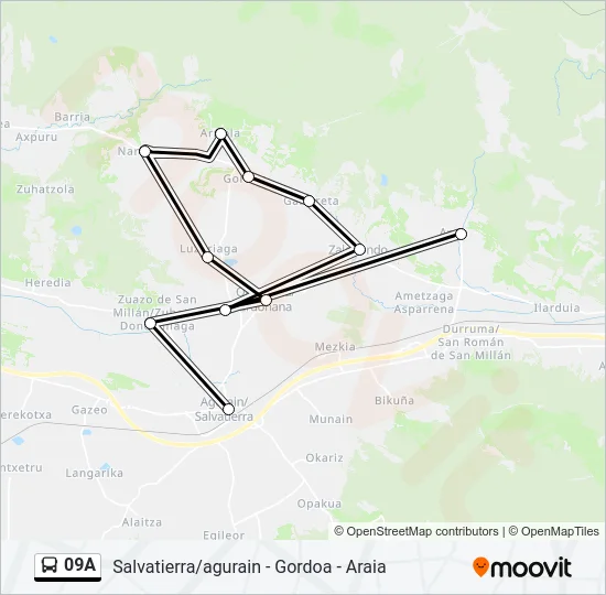 09A Bus Line Map