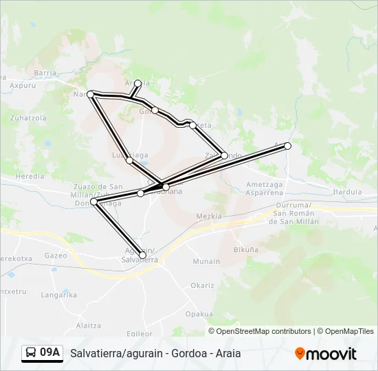 09A Bus Line Map