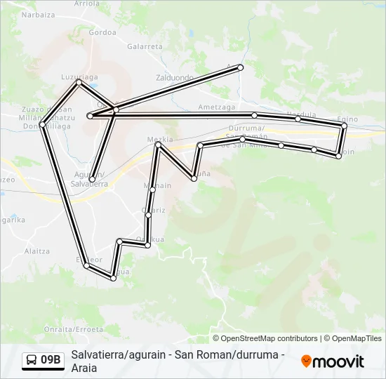09B Bus Line Map