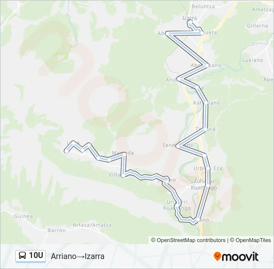 10U Bus Line Map