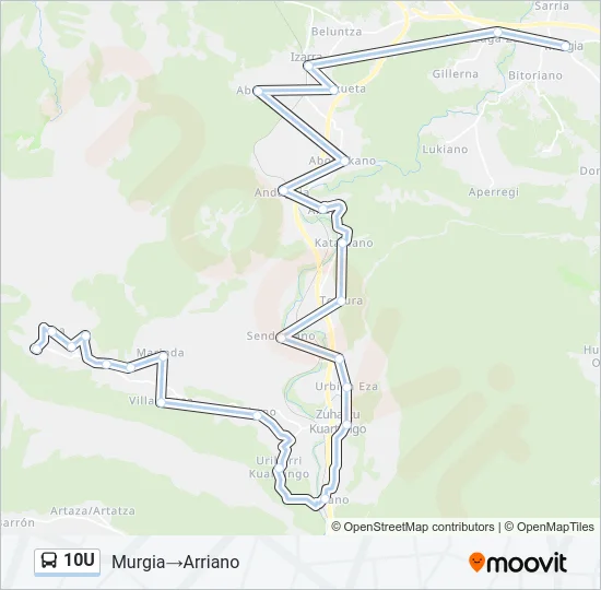 10U Bus Line Map
