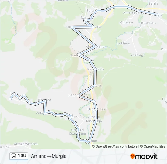 10U Bus Line Map