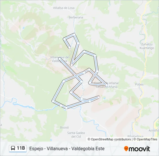 11B Bus Line Map