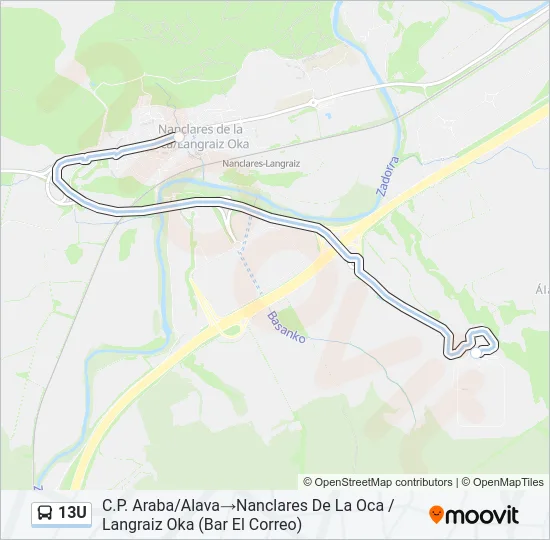 13U Bus Line Map