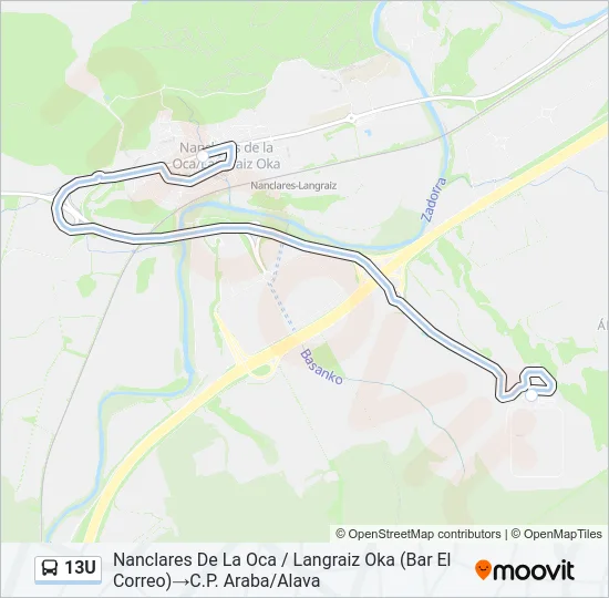 13U Bus Line Map