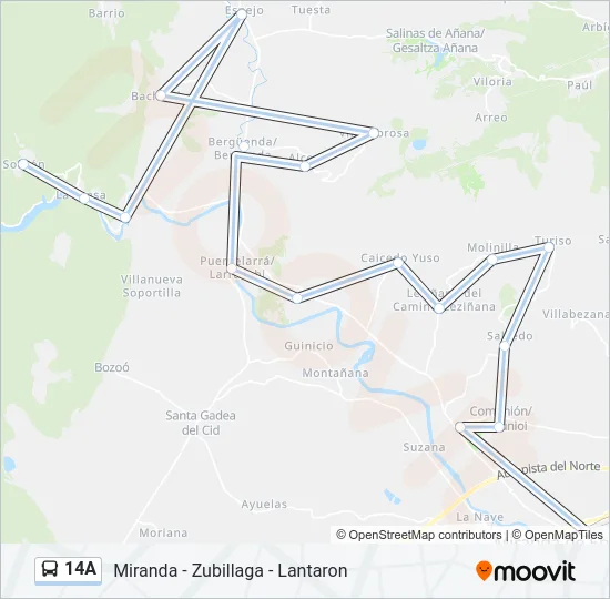 14A Bus Line Map