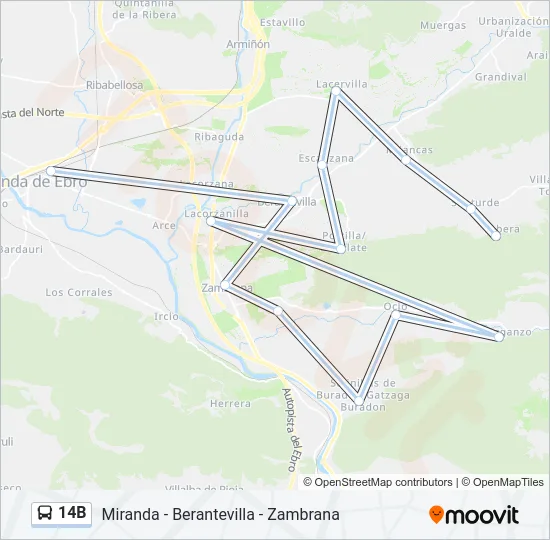 14B Bus Line Map