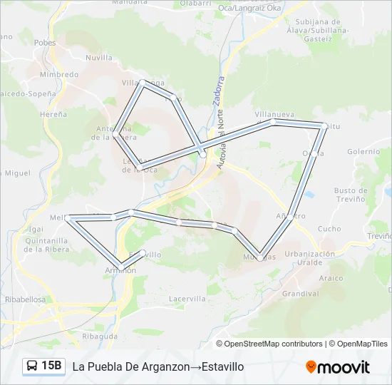 15B Bus Line Map