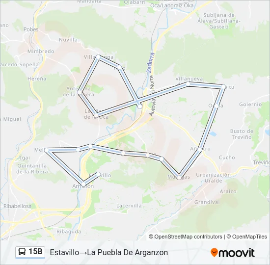 15B Bus Line Map