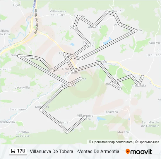17U Bus Line Map