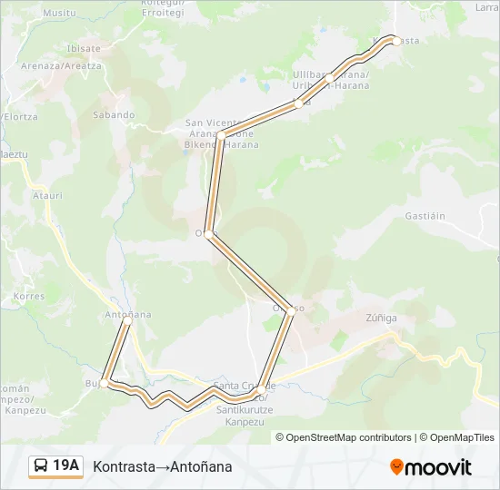 19A Bus Line Map