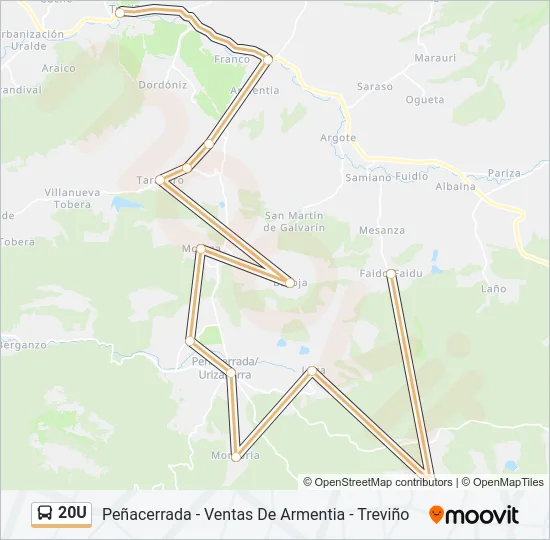 20U Bus Line Map